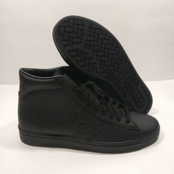 converse pro leather 76 mid black